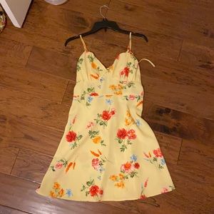 floral print yellow dress